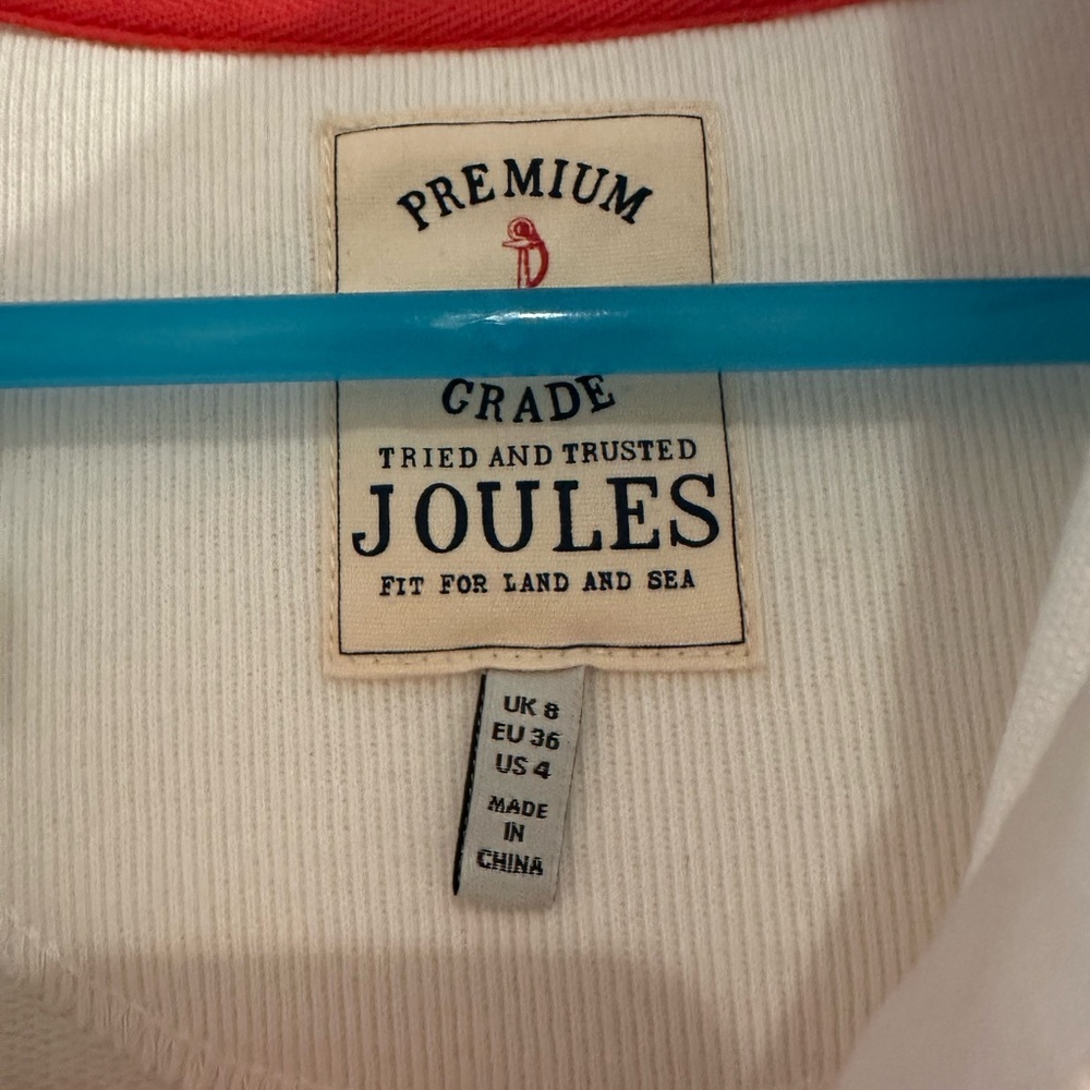 Joules Cream & Pink Stripe Saunton Salt Pullover - Picture 5 of 6
